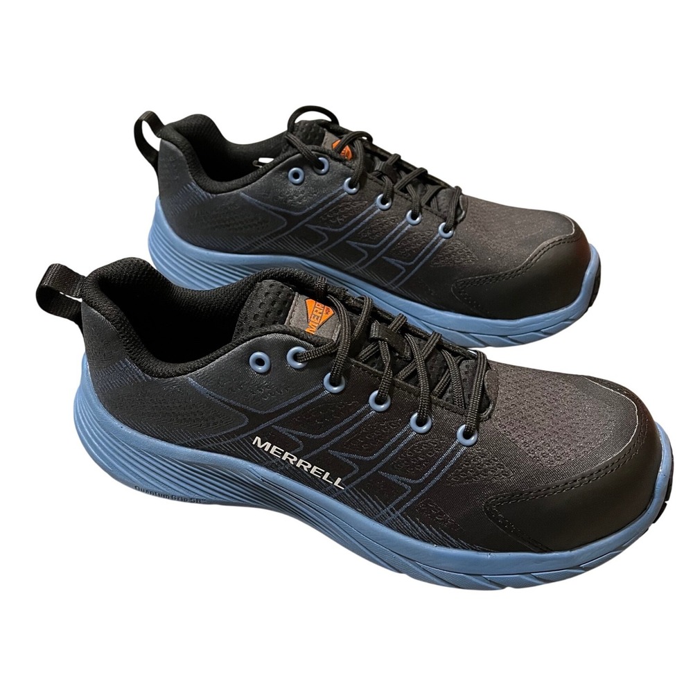 Merrell Moab Flight Carbon Fiber Safety Toe Work Shoes Black Blue Men's‎ 7.5 M